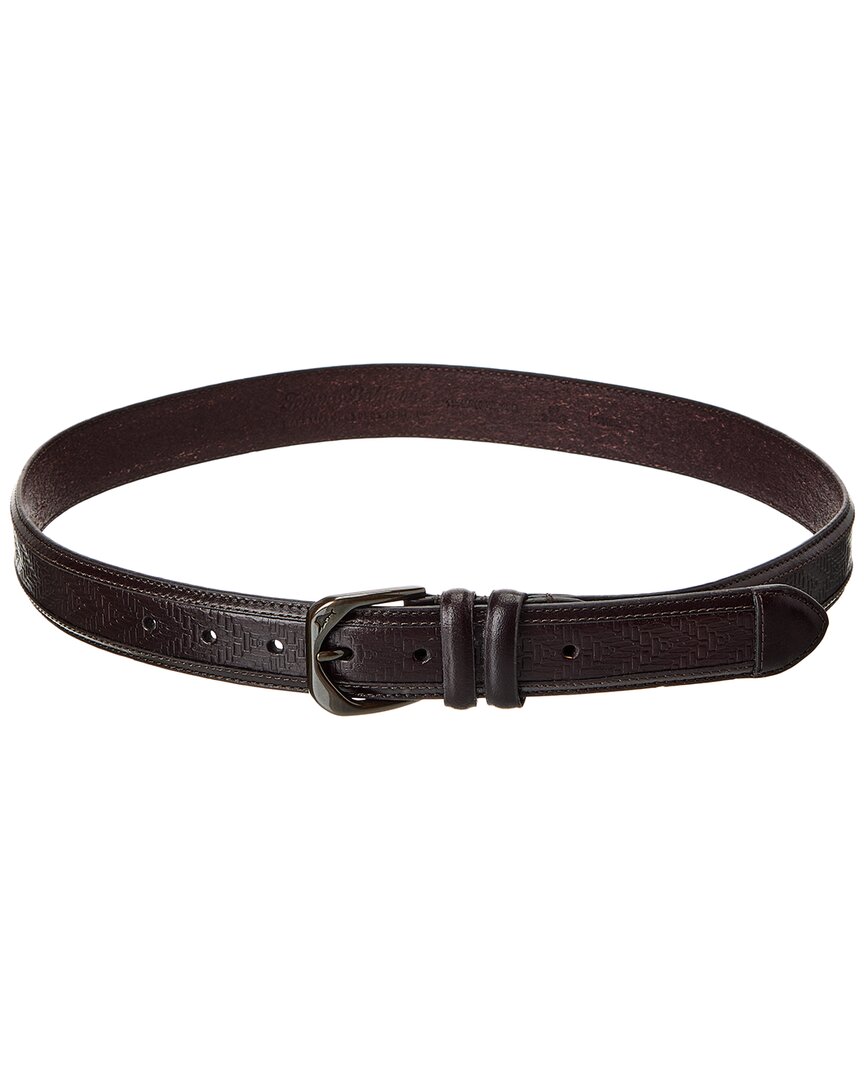 Tommy Bahama Embossing Inlay Leather Belt In Brown