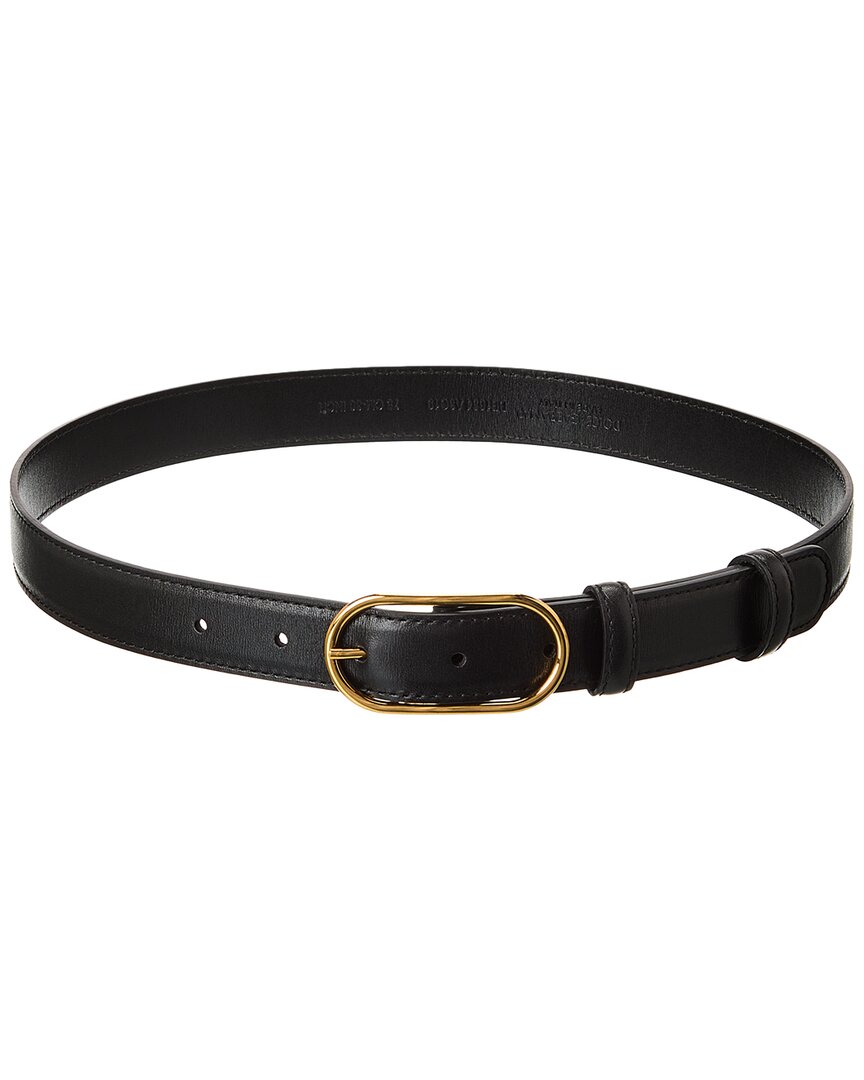 Dolce & Gabbana Buckle Strap Leather Belt In Black
