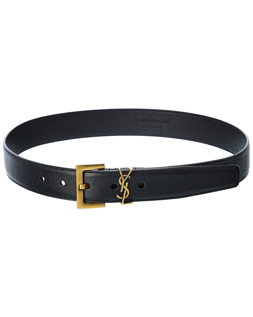 SAINT LAURENT SAINT LAURENT MONOGRAM LEATHER BELT