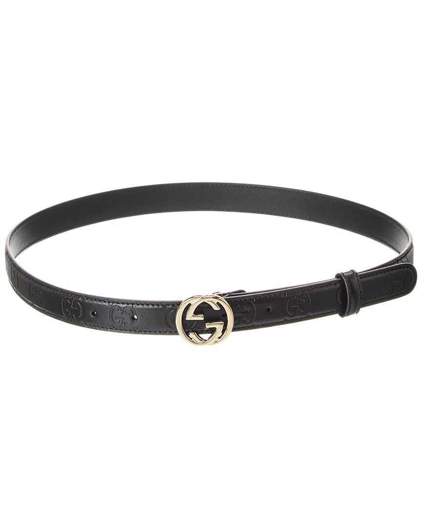 Gucci Interlocking G Buckle Belt In Black