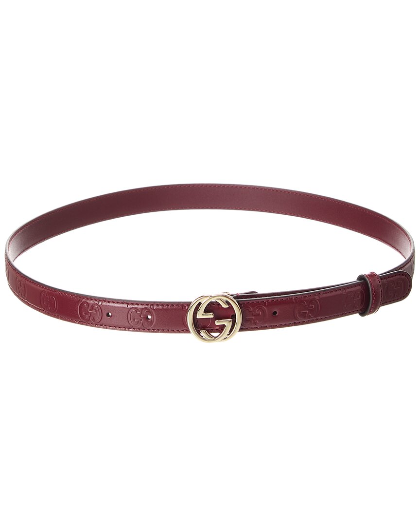 Gucci Interlocking G Leather Belt In Red