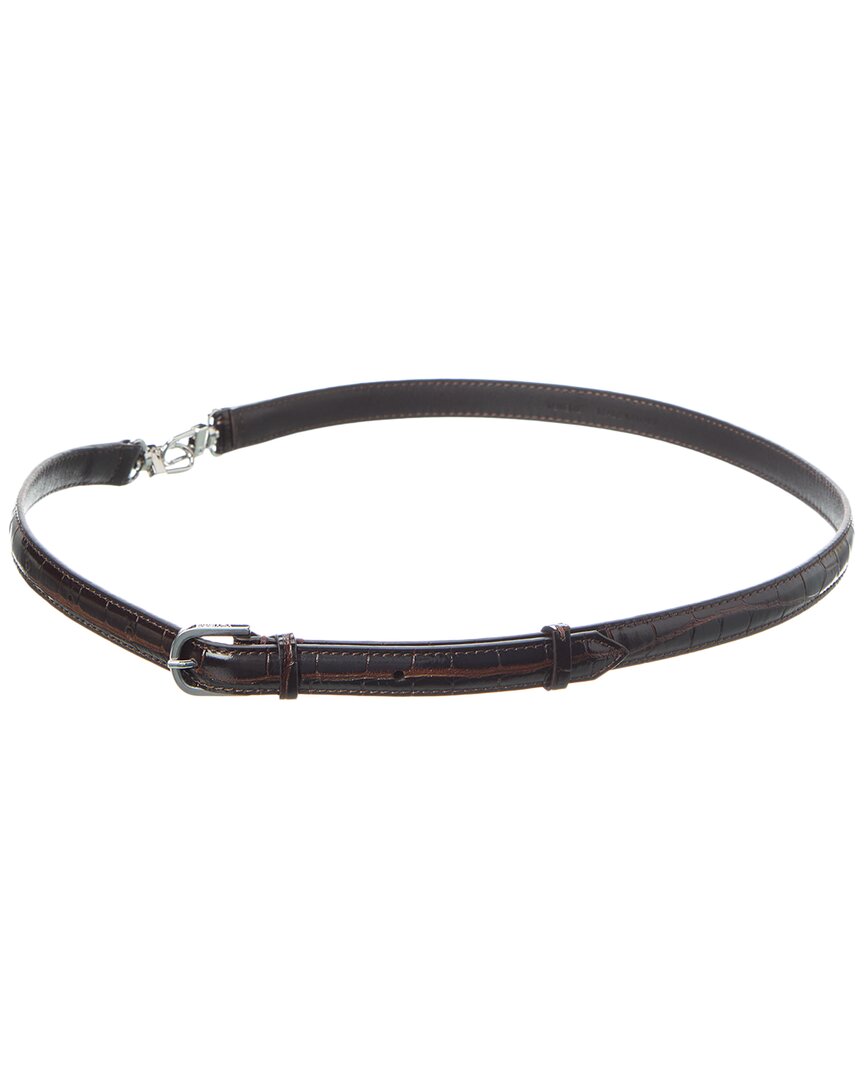 Totême Toteme Double Clasp Croc-embossed Leather Belt In Red