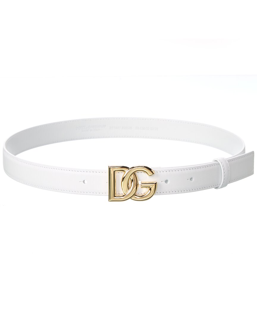 Dolce & Gabbana Calfskin Belt With Crossed Dg Logo