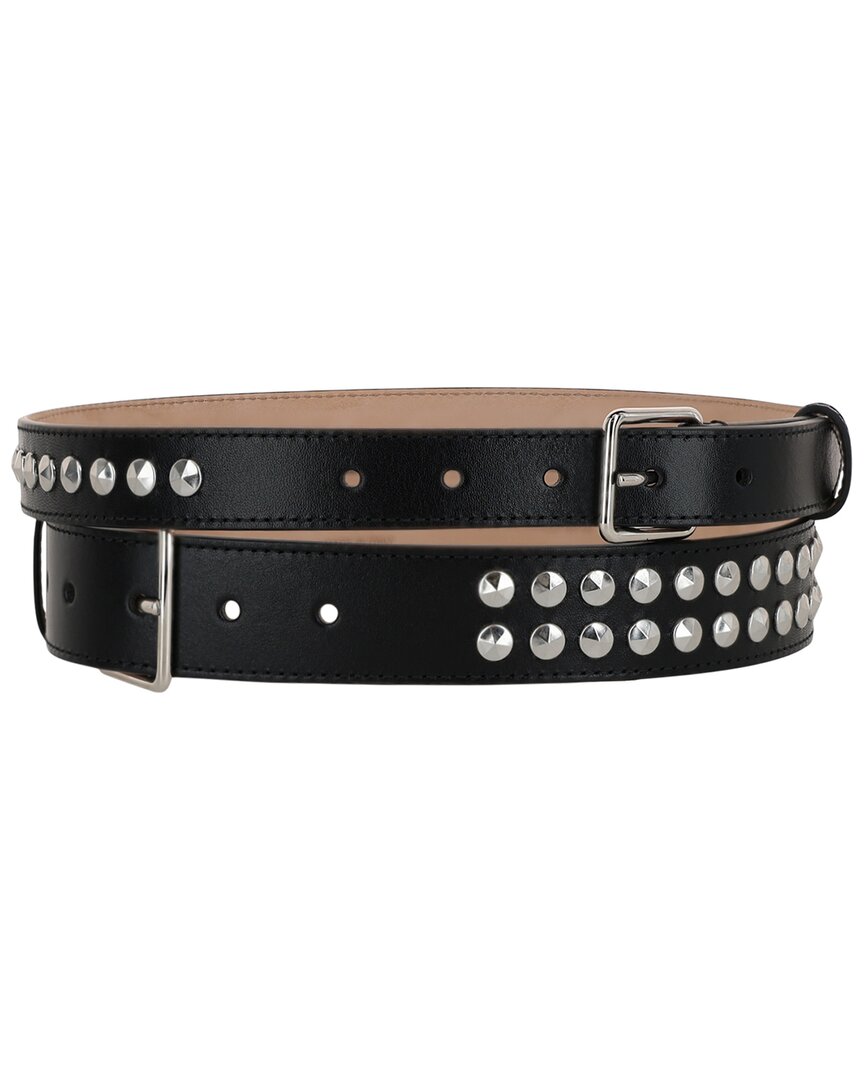 Alexander Mcqueen Leather Belt In Black