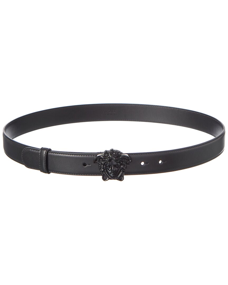 Versace Medusa Fuchsia Leather Belt In Black