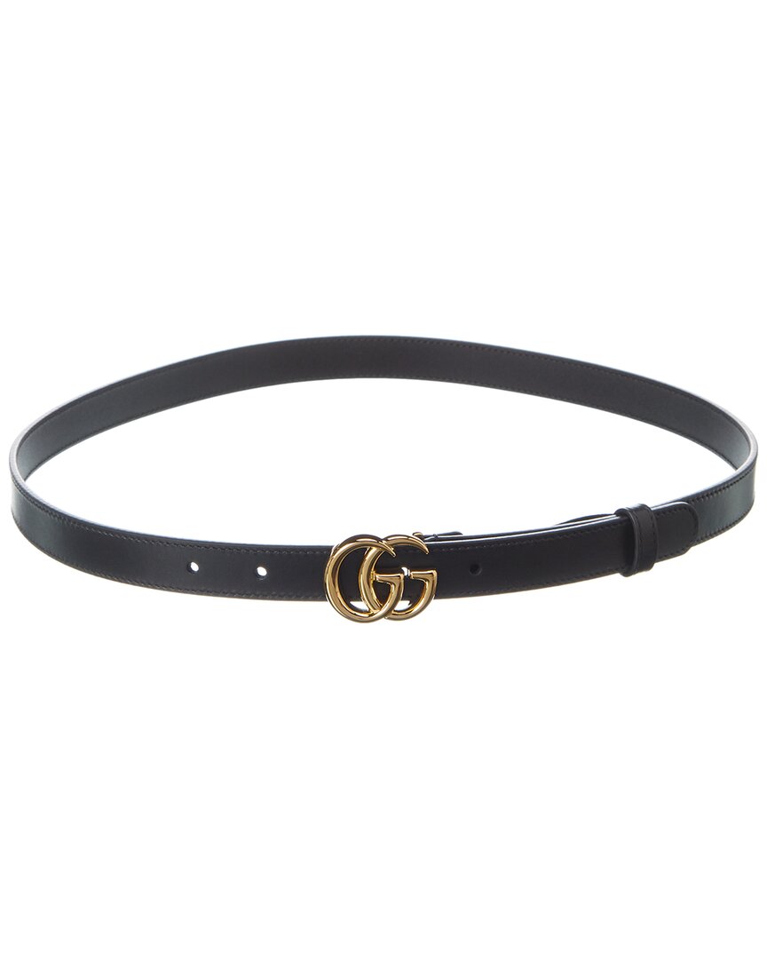 Gucci Double G Thin Leather Belt