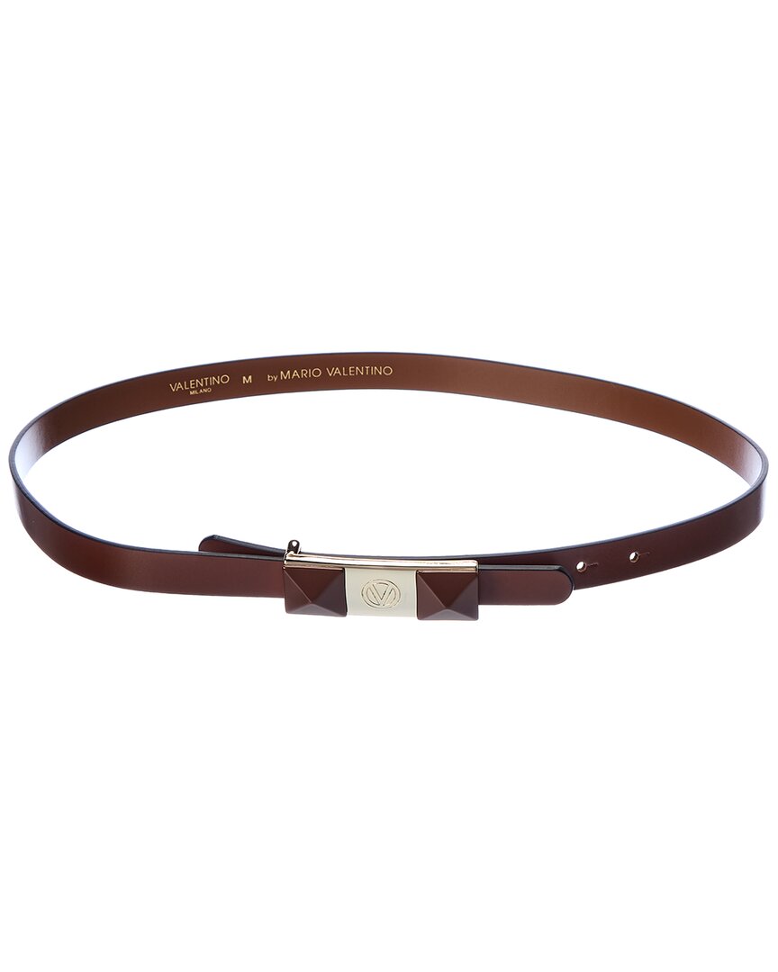 Valentino By Mario Valentino Lea Soave Leather Belt In Brown