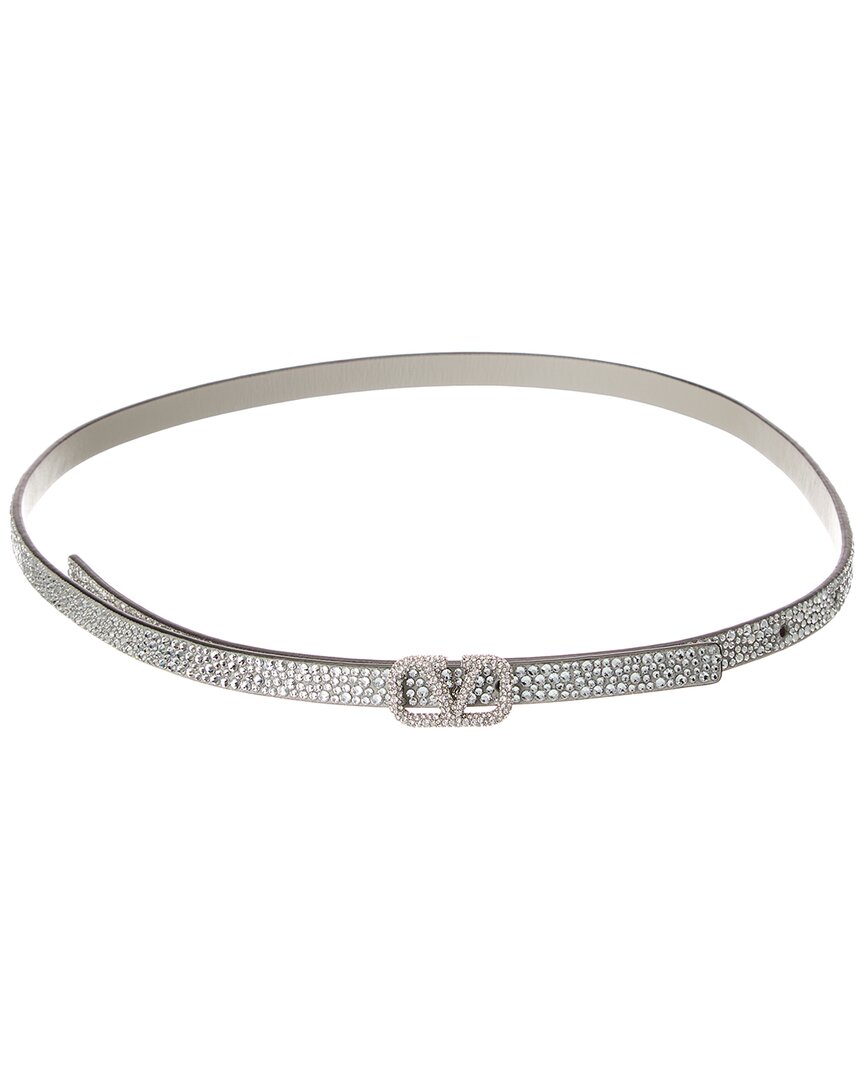 Valentino Garavani Valentino Vlogo Crystal Embellished Leather Belt (authentic Pre-loved)