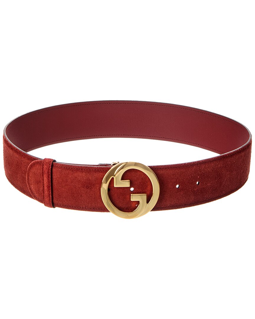 Gucci Gg Blondie Large Suede Belt Women's Red 85 | eBay