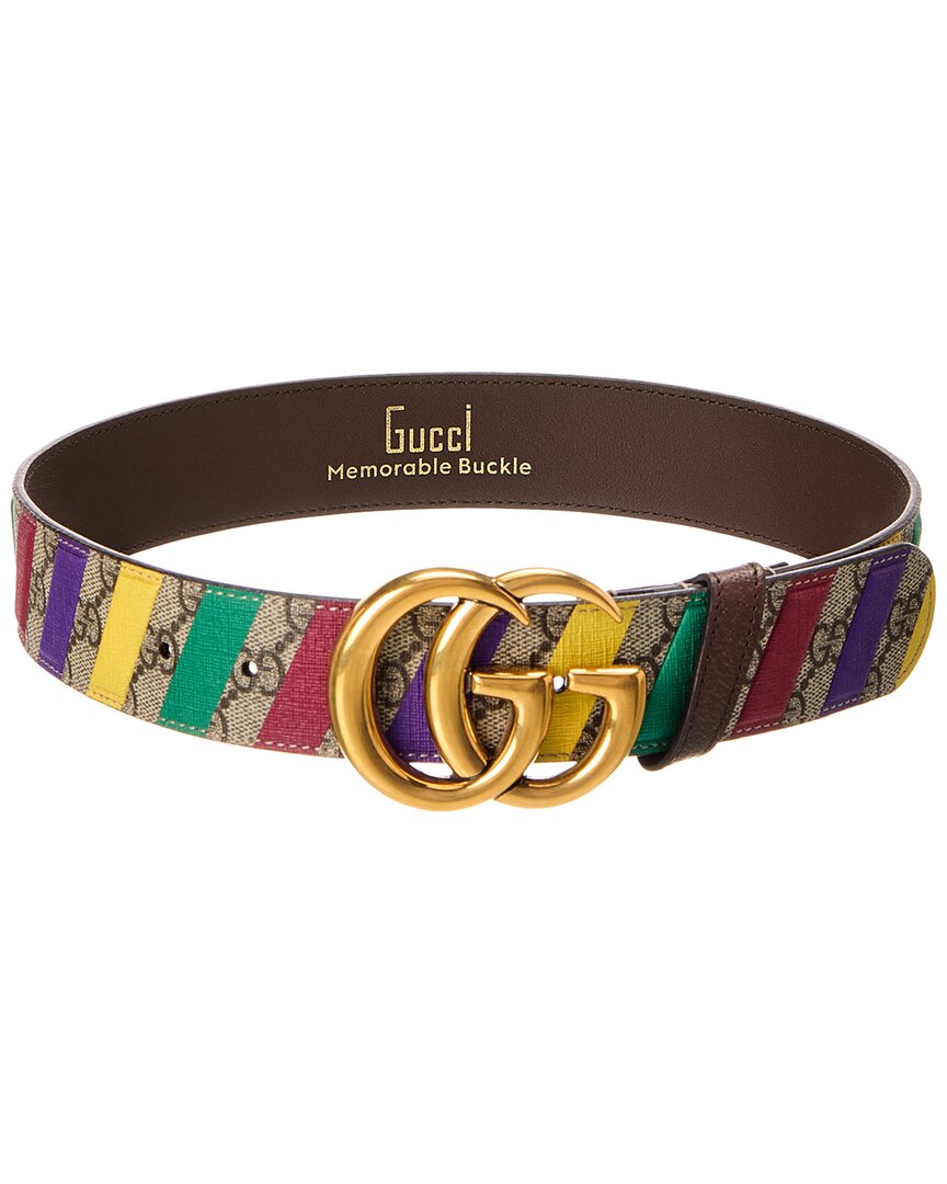 Gucci Gg Supreme Canvas & Leather Belt