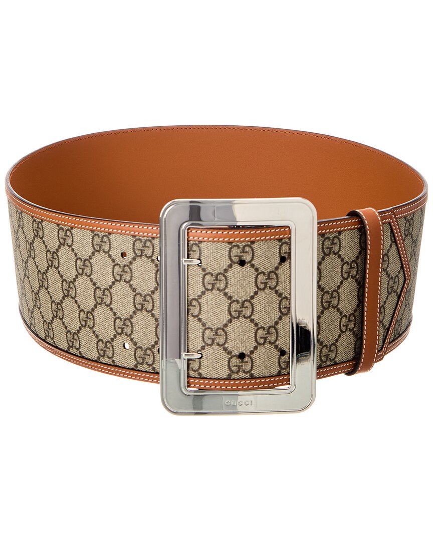 Gucci Gg Supreme Canvas & Leather Belt