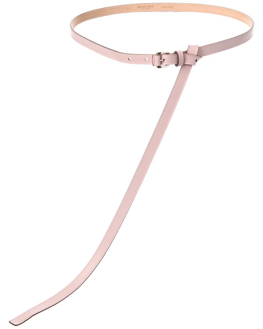 Michael Kors Collection Carolyn Leather Belt In Pink