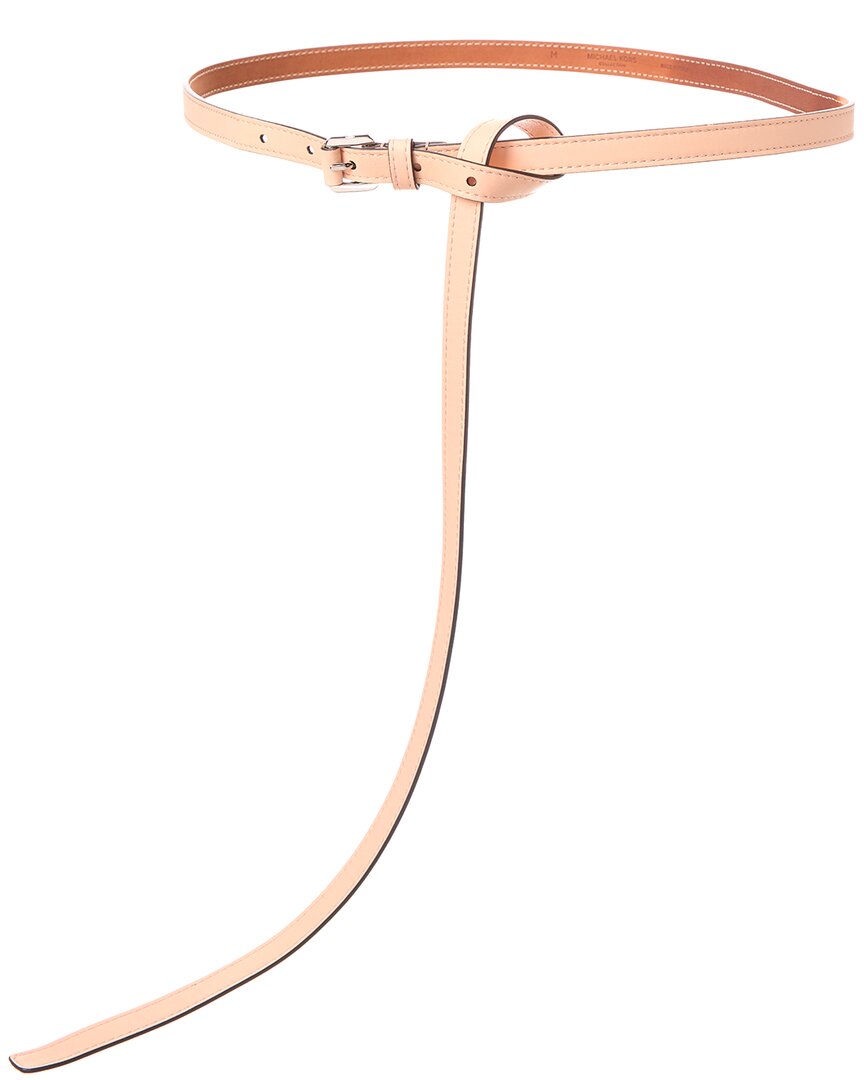Michael Kors Collection Carolyn Leather Belt In Brown