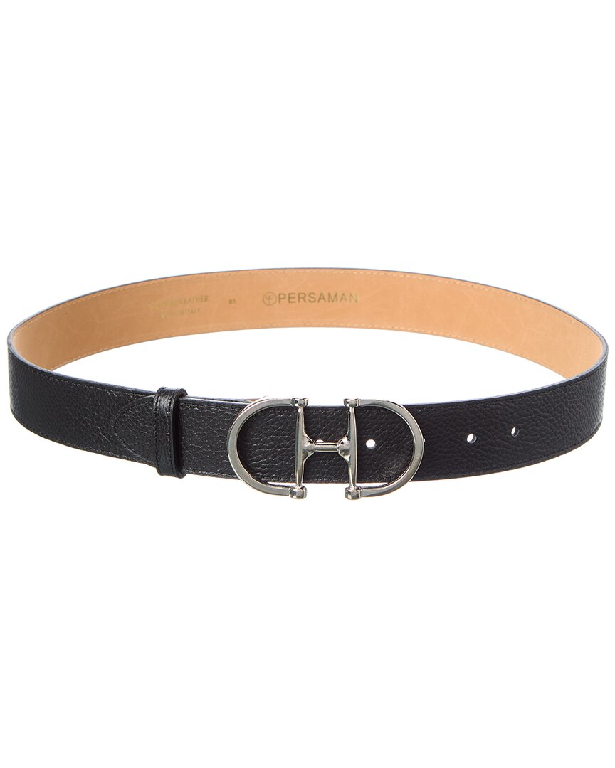 Persaman New York Jackie Leather Belt In Black