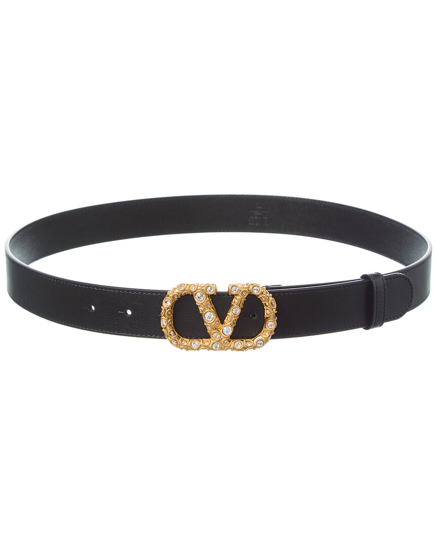 Valentino Garavani Valentino Vlogo Signature Leather Belt