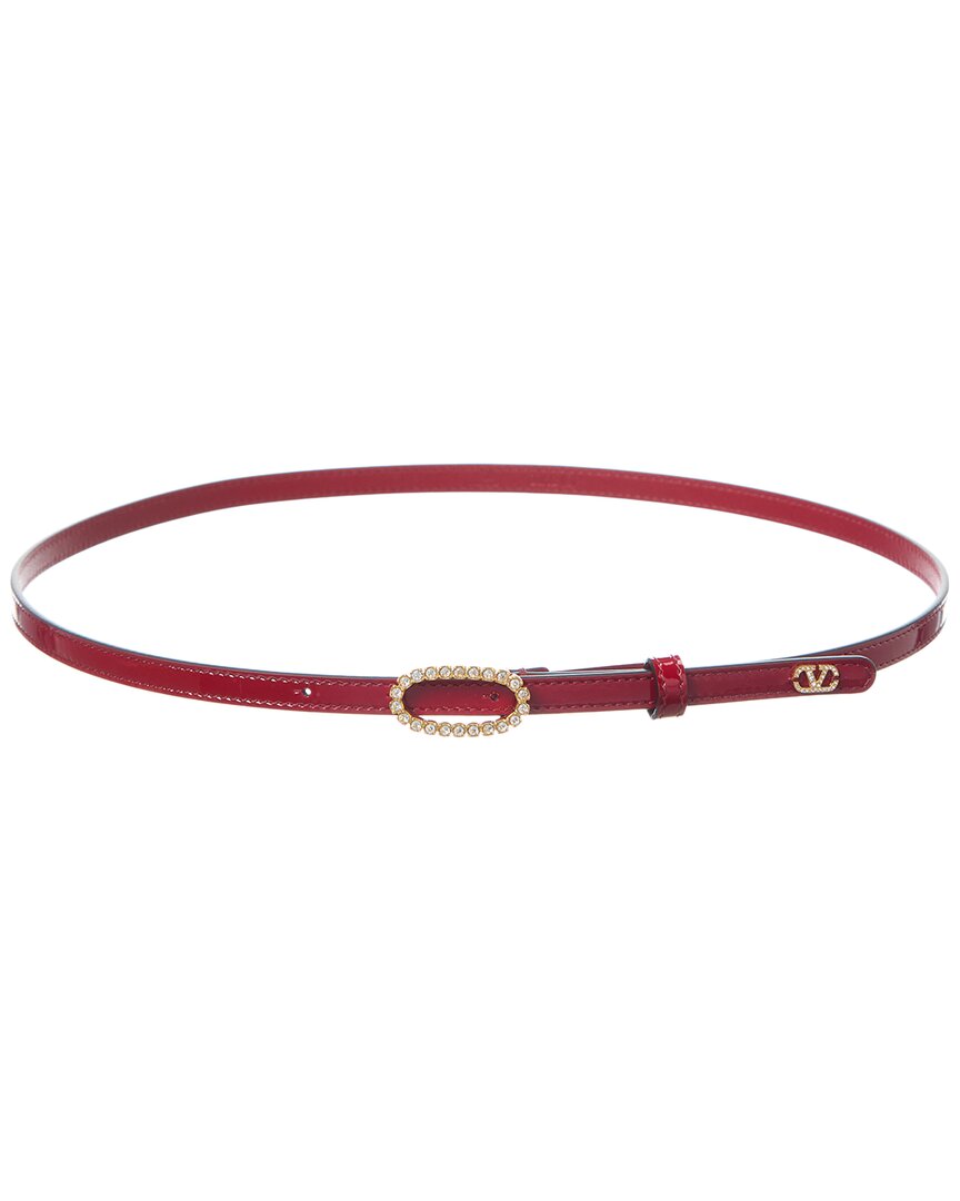 Valentino Garavani Valentino Vlogo Signature Leather Belt In Red