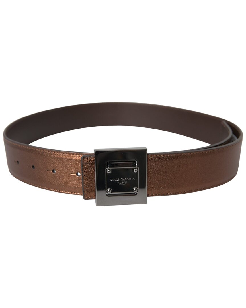 Dolce & Gabbana Leather Belt In Gold