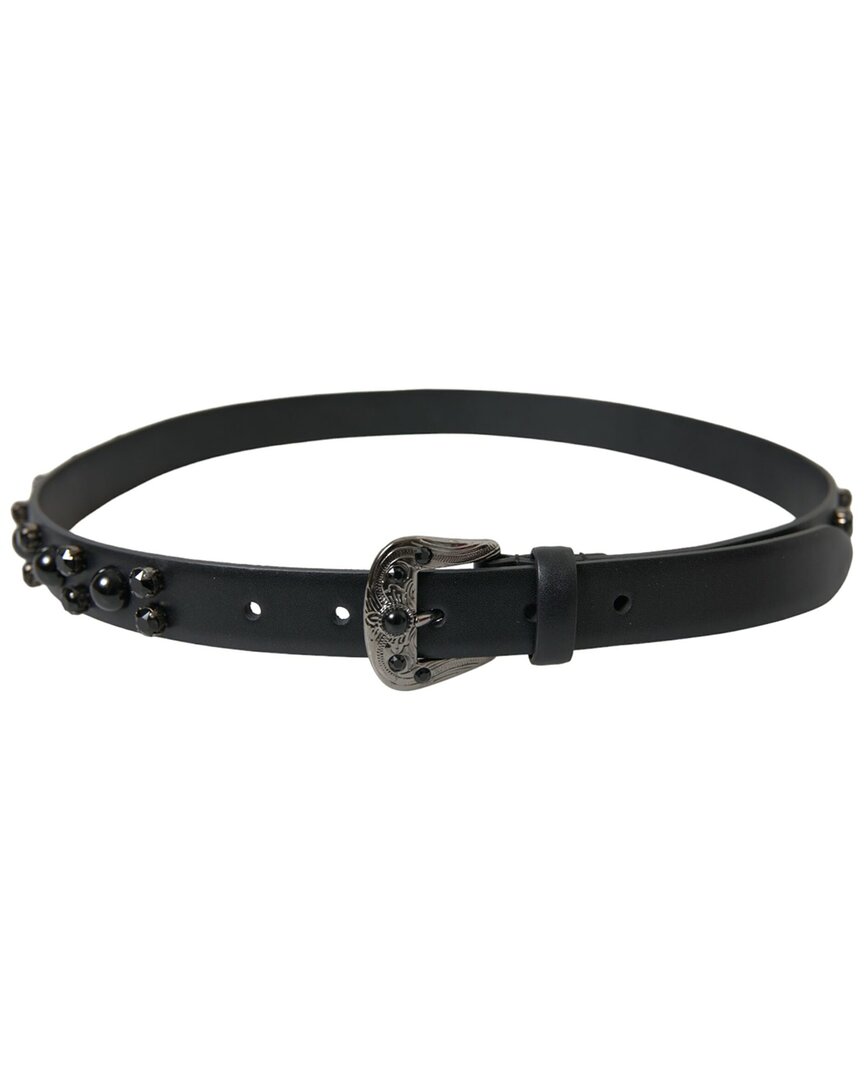 Dolce & Gabbana Black Embellished Leather Engraved Buckle Belt In Black