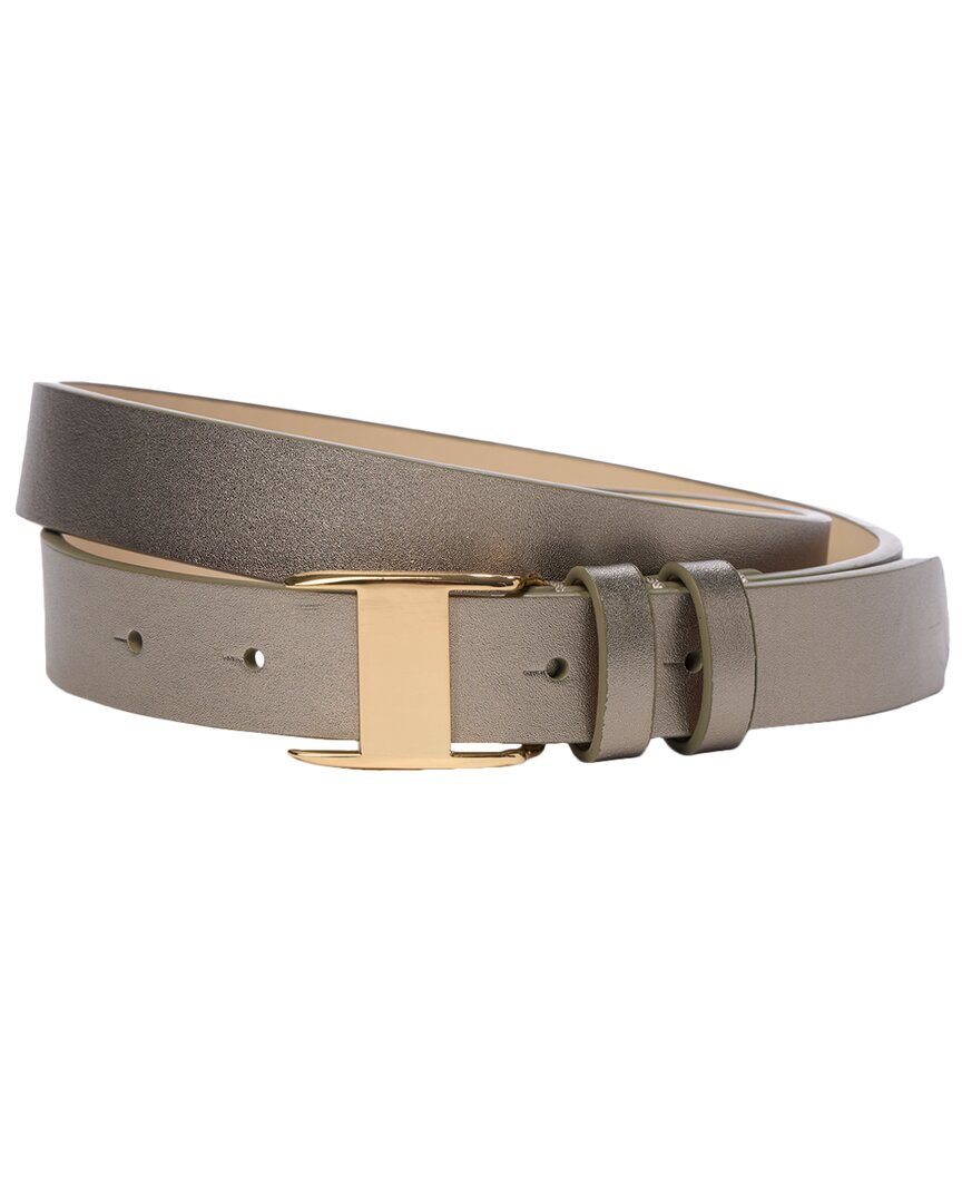 J.mclaughlin Allegra Leather Belt In Silver