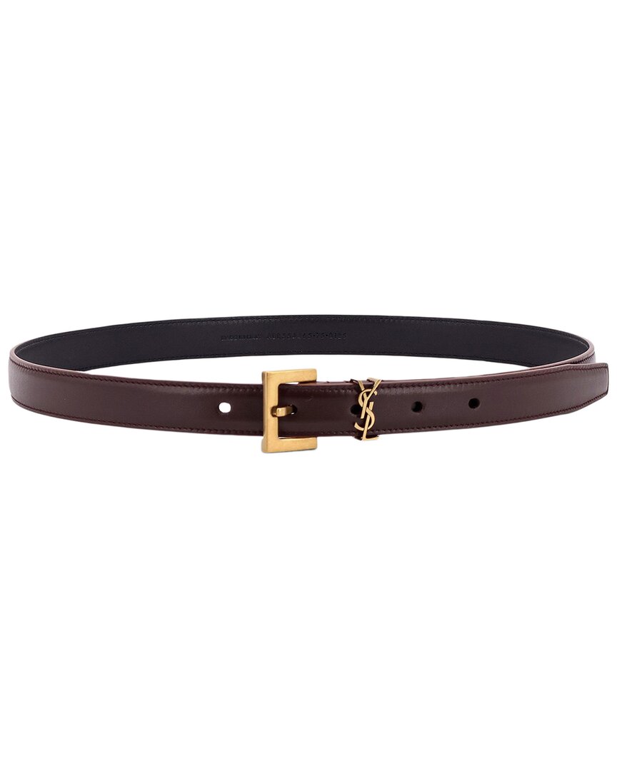 Saint Laurent Leather Belt In Brown