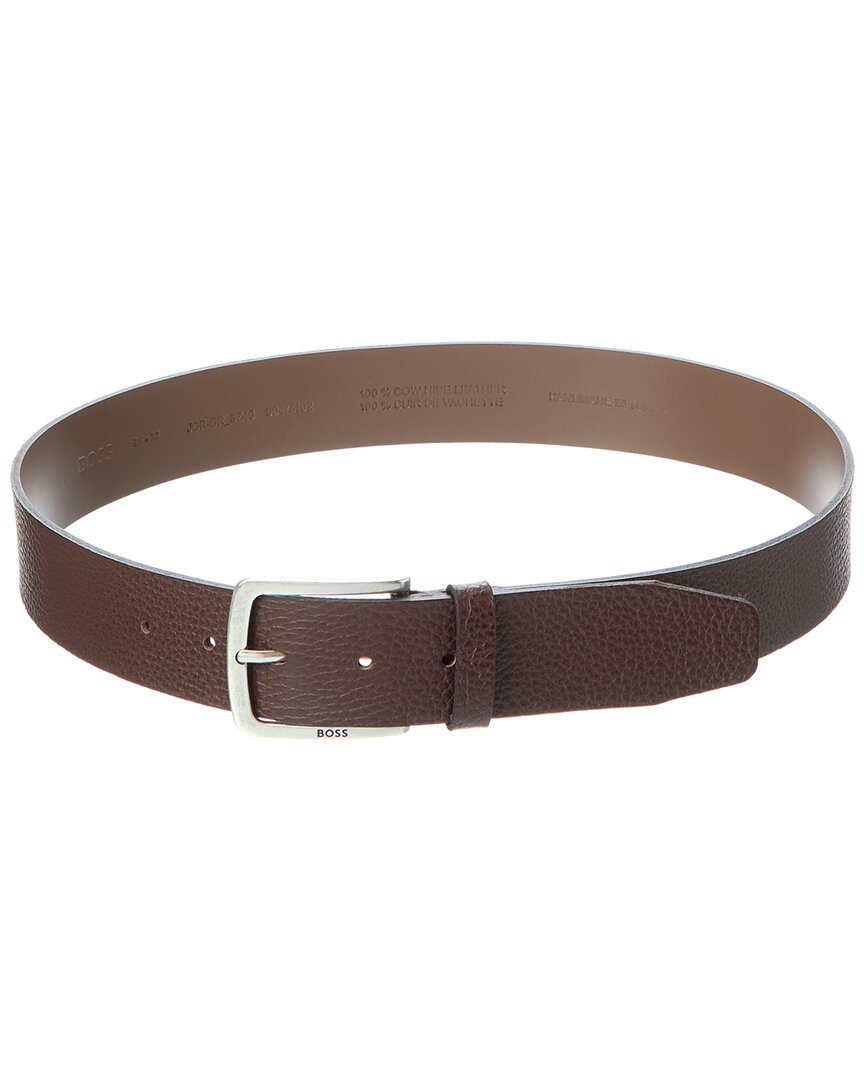 Hugo Boss Jor Leather Belt In Brown