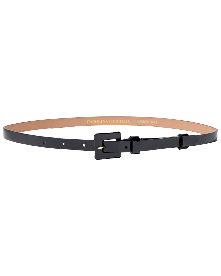 Carolina Herrera Skinny 90's Patent Belt In Black