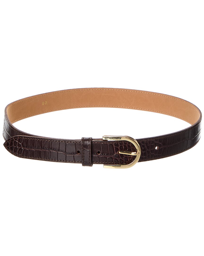 Persaman New York Giselle16 Leather Belt In Brown
