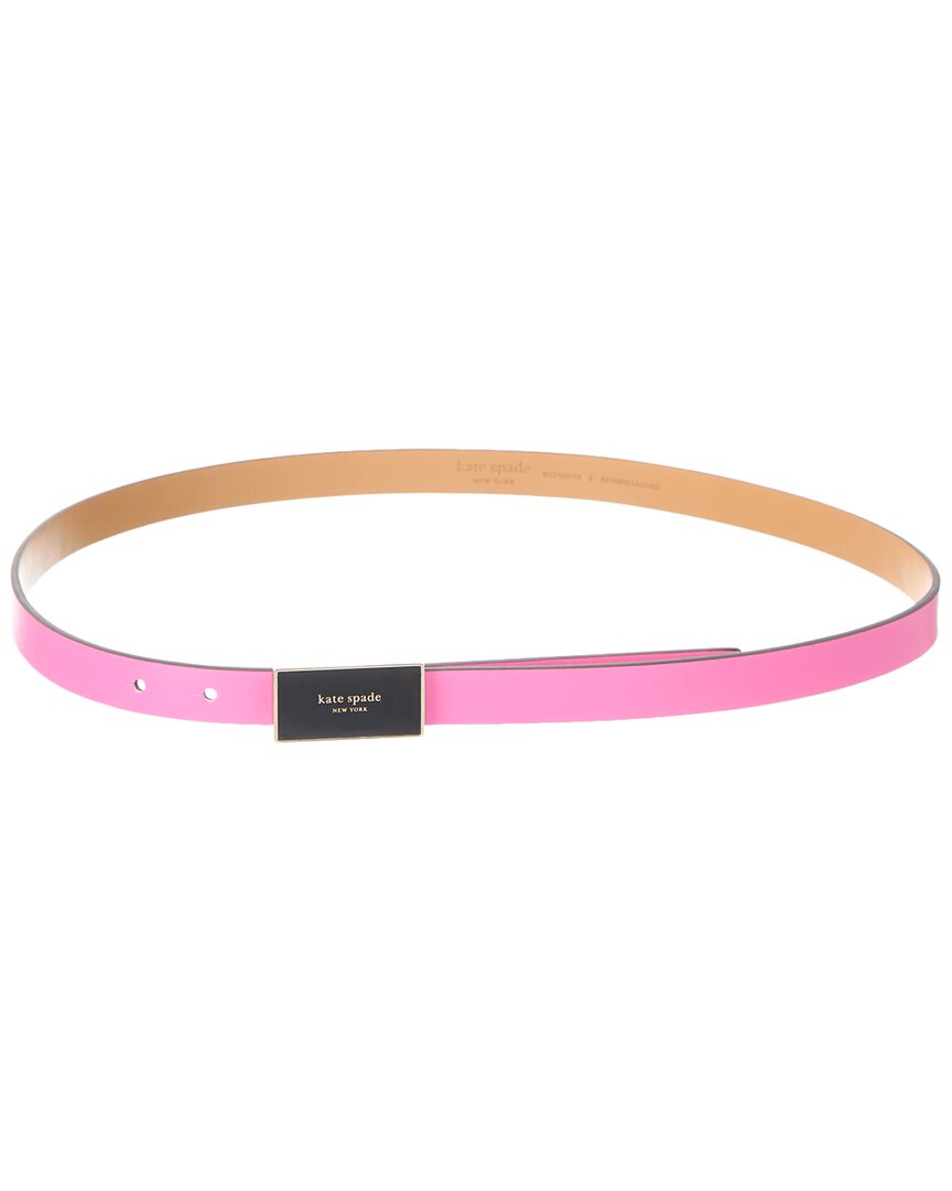 Kate Spade New York Enamel Logo Plaque Belt In Pink