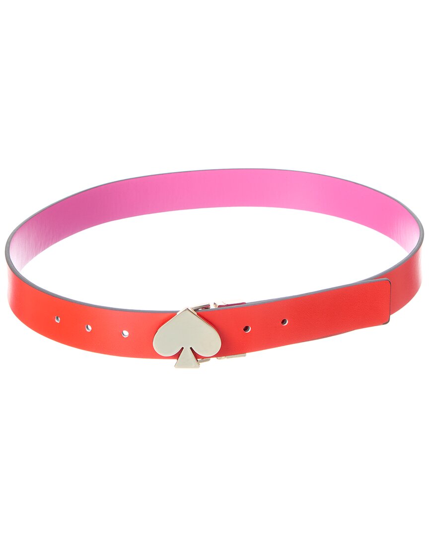 Kate Spade New York 32mm Reversible Spade Leather Belt In Red