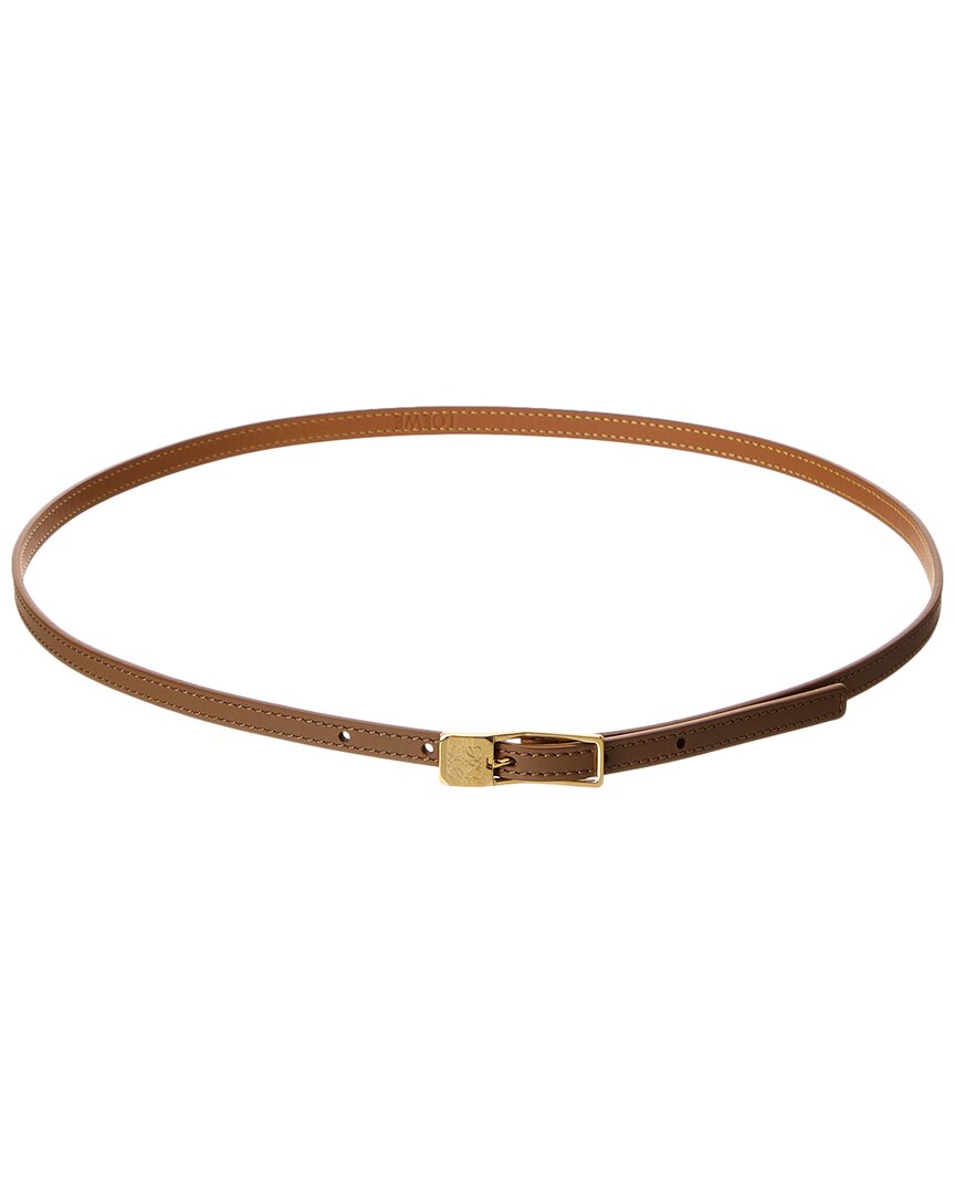 Loewe Amazona Padlock Leather Belt In Brown