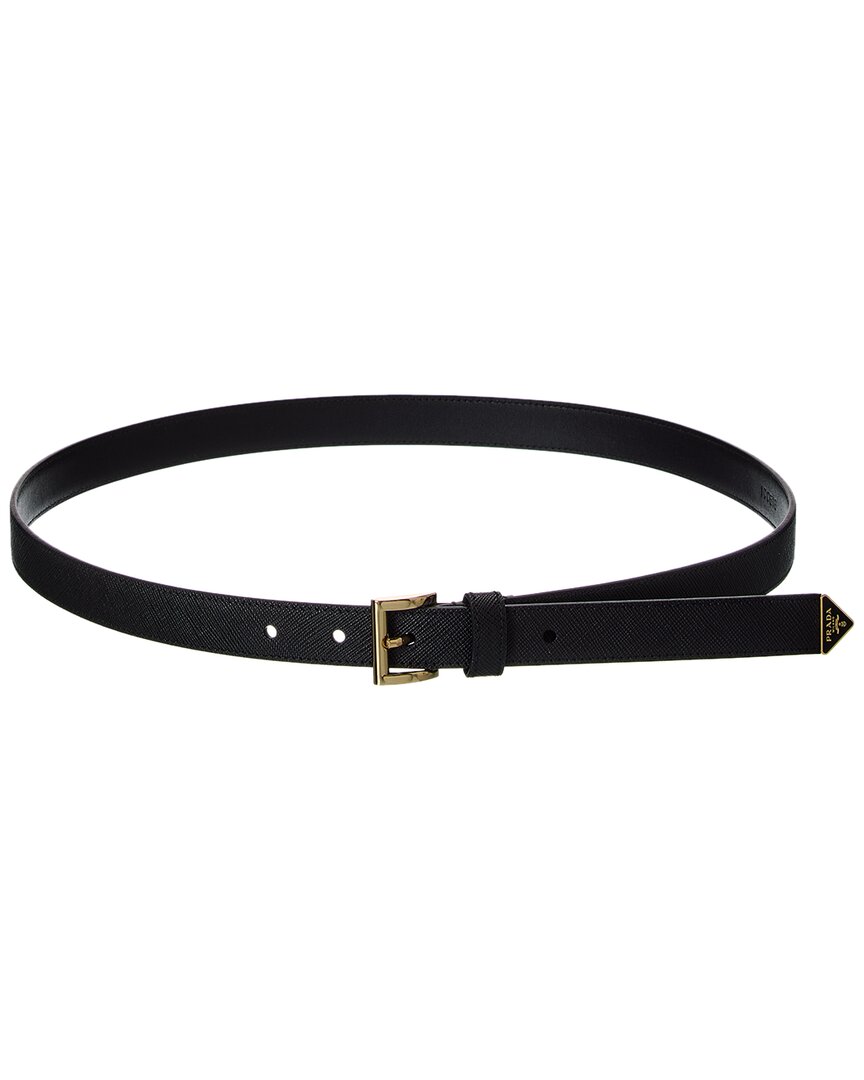 Prada Saffiano Leather Belt In Black