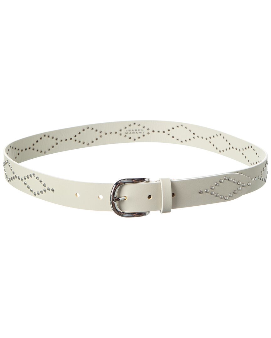 Isabel Marant Liliana Leather Belt In White