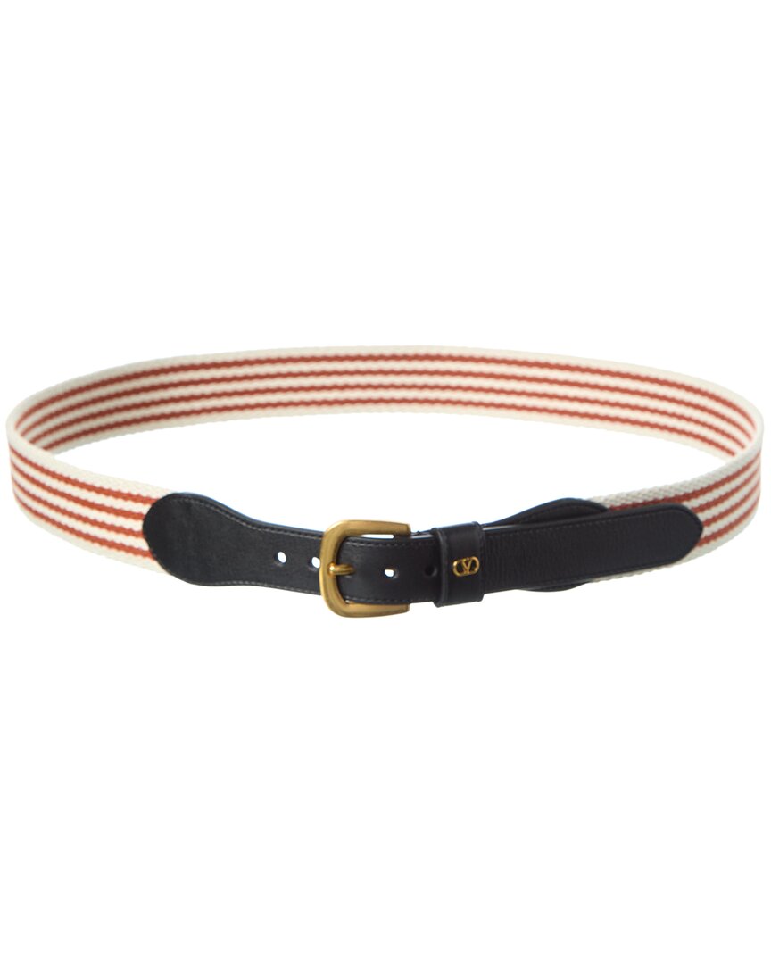 Valentino Vlogo Signature Ribbon & Leather Belt In Multi