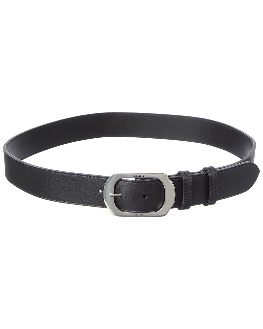 Celine Bc-21 35mm Leather Belt In Black