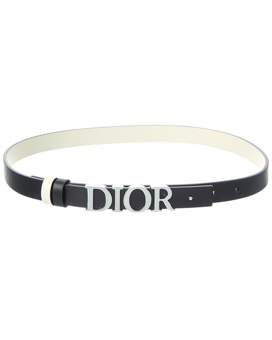 Dior D-dream Reversible Leather Belt In Black