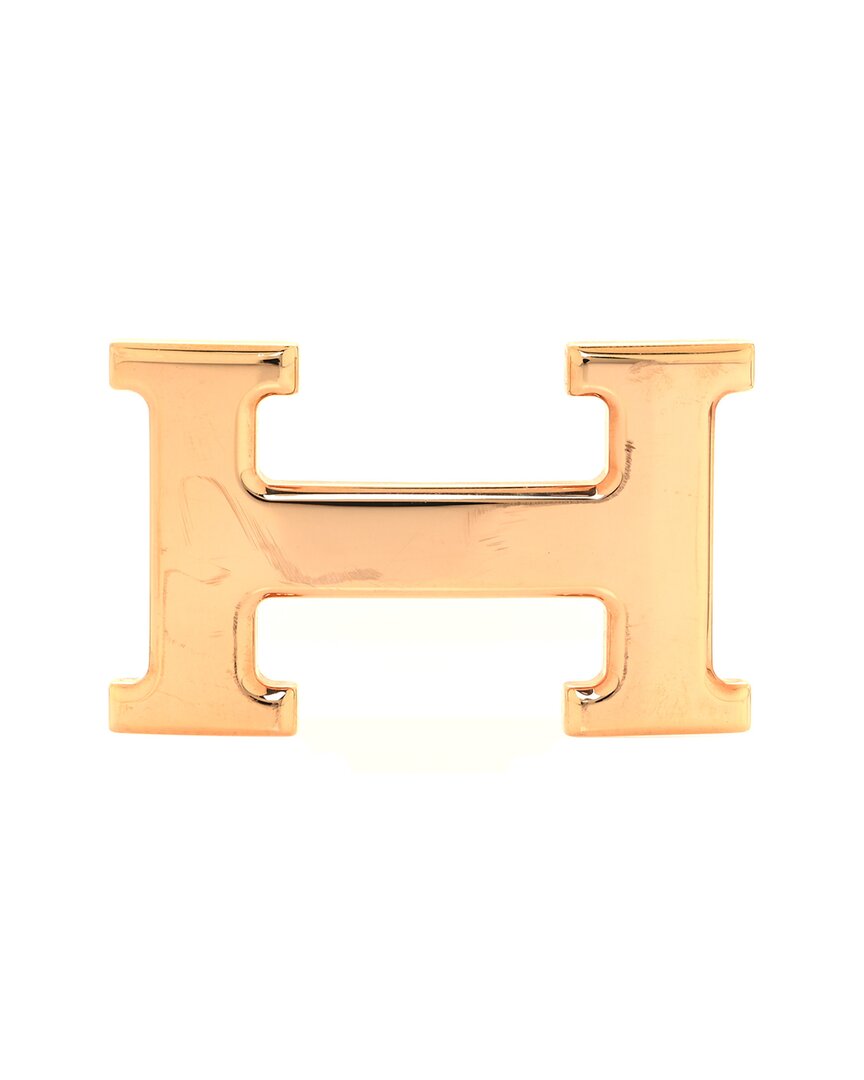 Pre-owned Hermes Brass Plated 32mm H Belt Buckle (authentic Pre-loved)