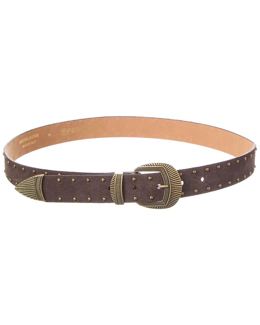 Persaman New York Mia92 Suede Belt In Brown
