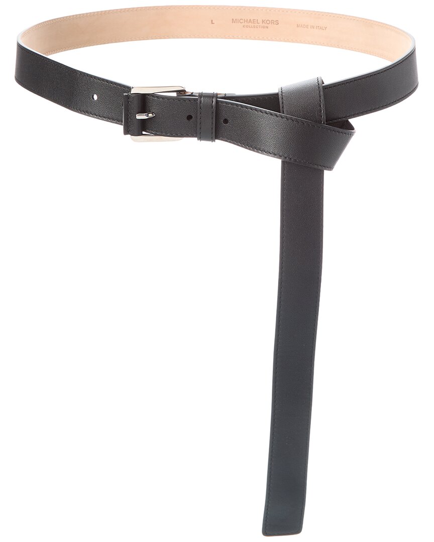 Michael Kors Collection Jodi Leather Belt In Black