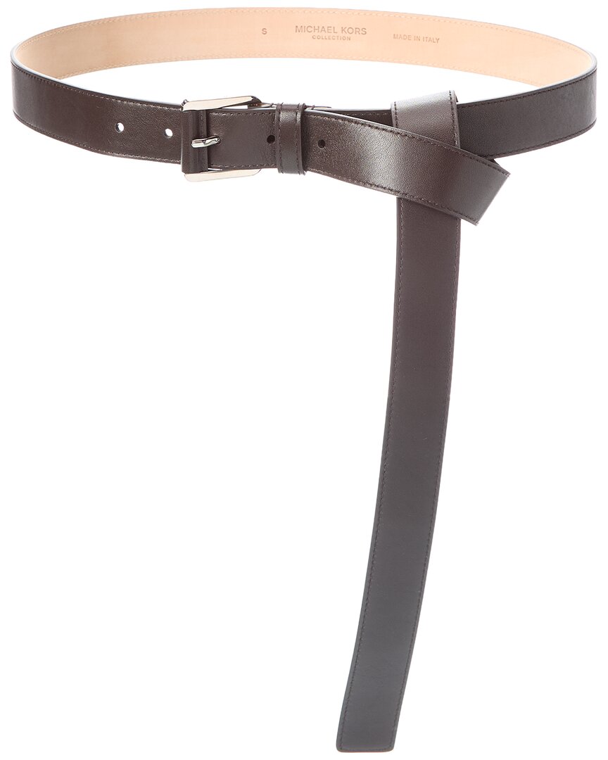 Michael Kors Collection Jodi Leather Belt In Brown