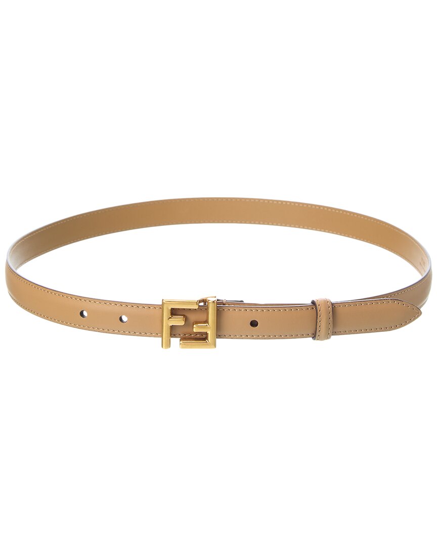 Fendi Ff Buckle Leather Belt In Brown