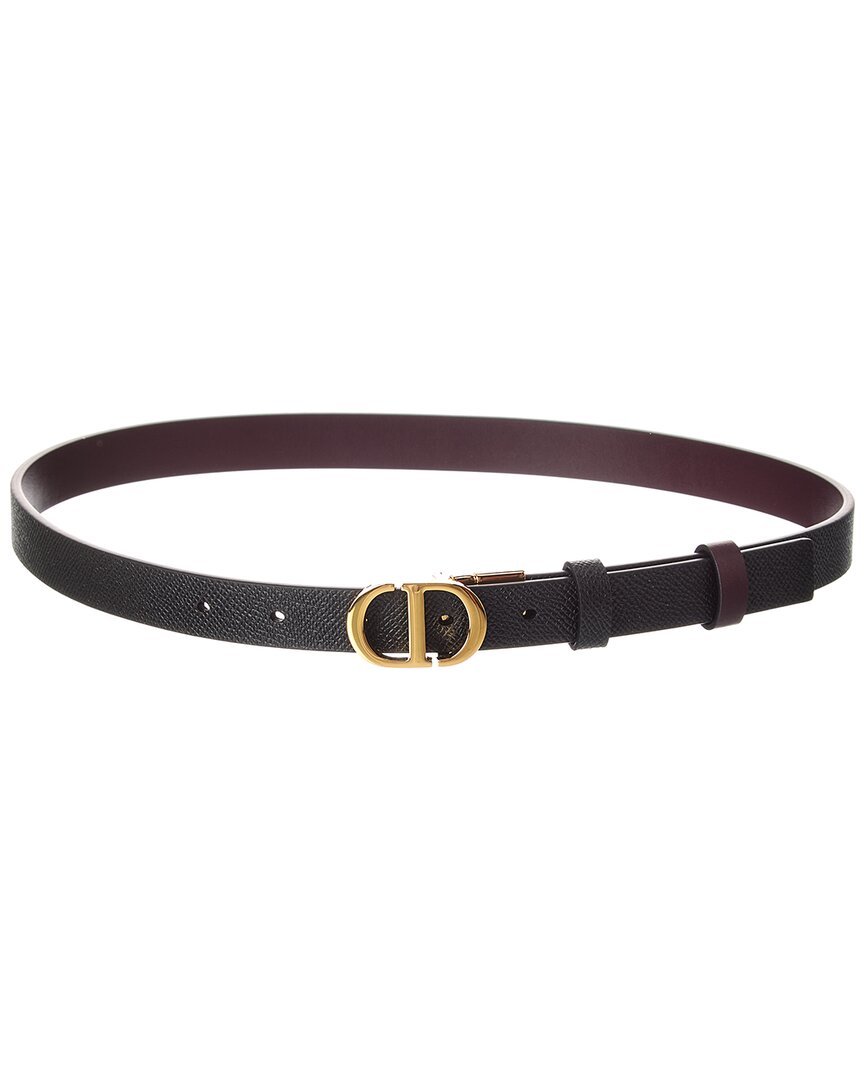 Dior 30 Montaigne Reversible Leather Belt In Black