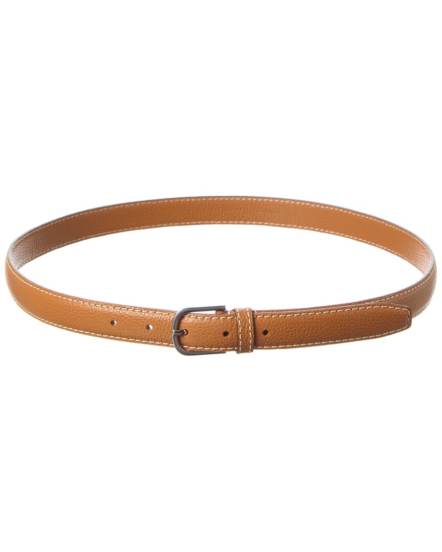 Totême Pebbled Leather Belt In Logo Engraved On The Buckle
