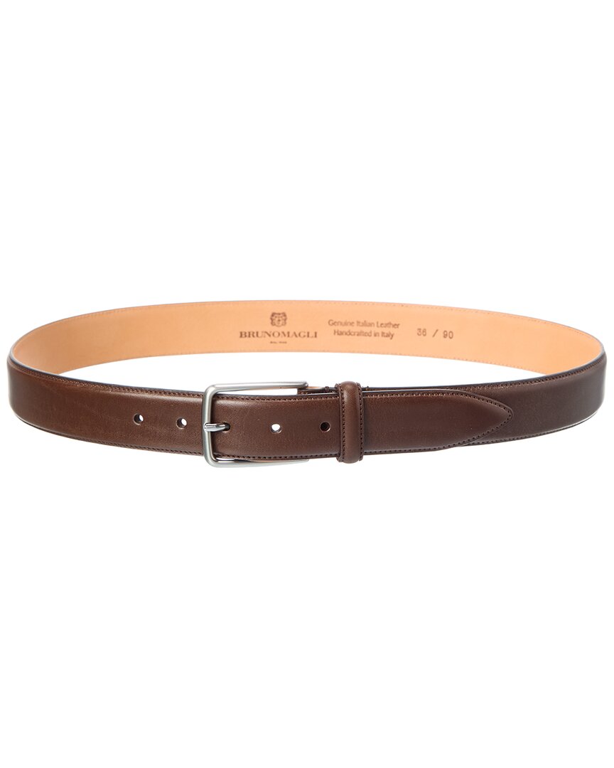 Bruno Magli Emilio Leather Belt In Brown