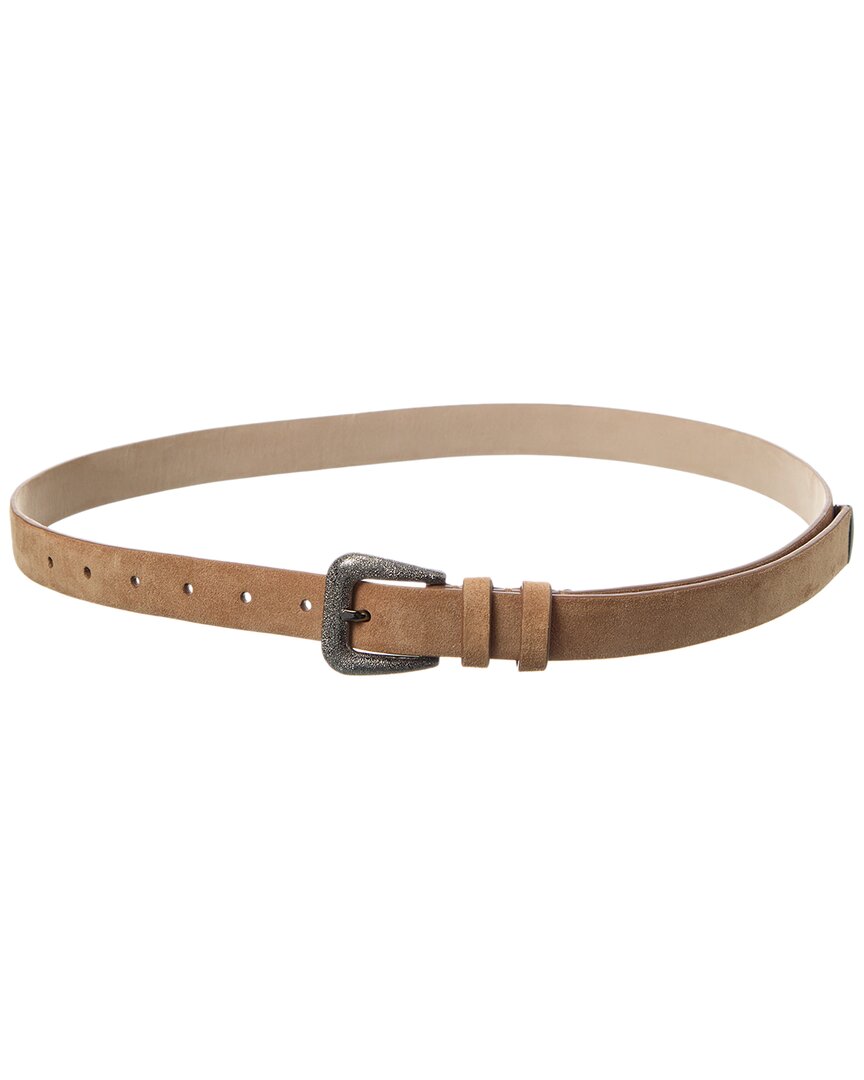Brunello Cucinelli Suede Belt In Brown