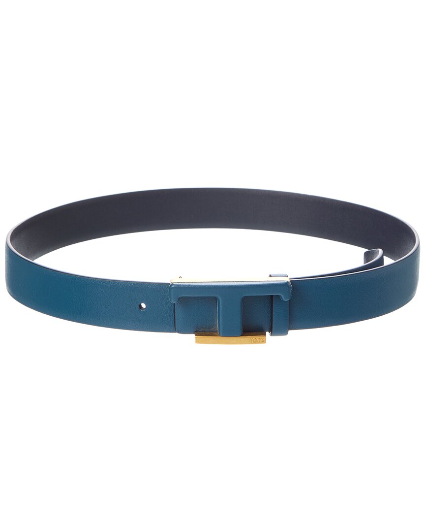 Tod's Reversible Leather Belt In Blue