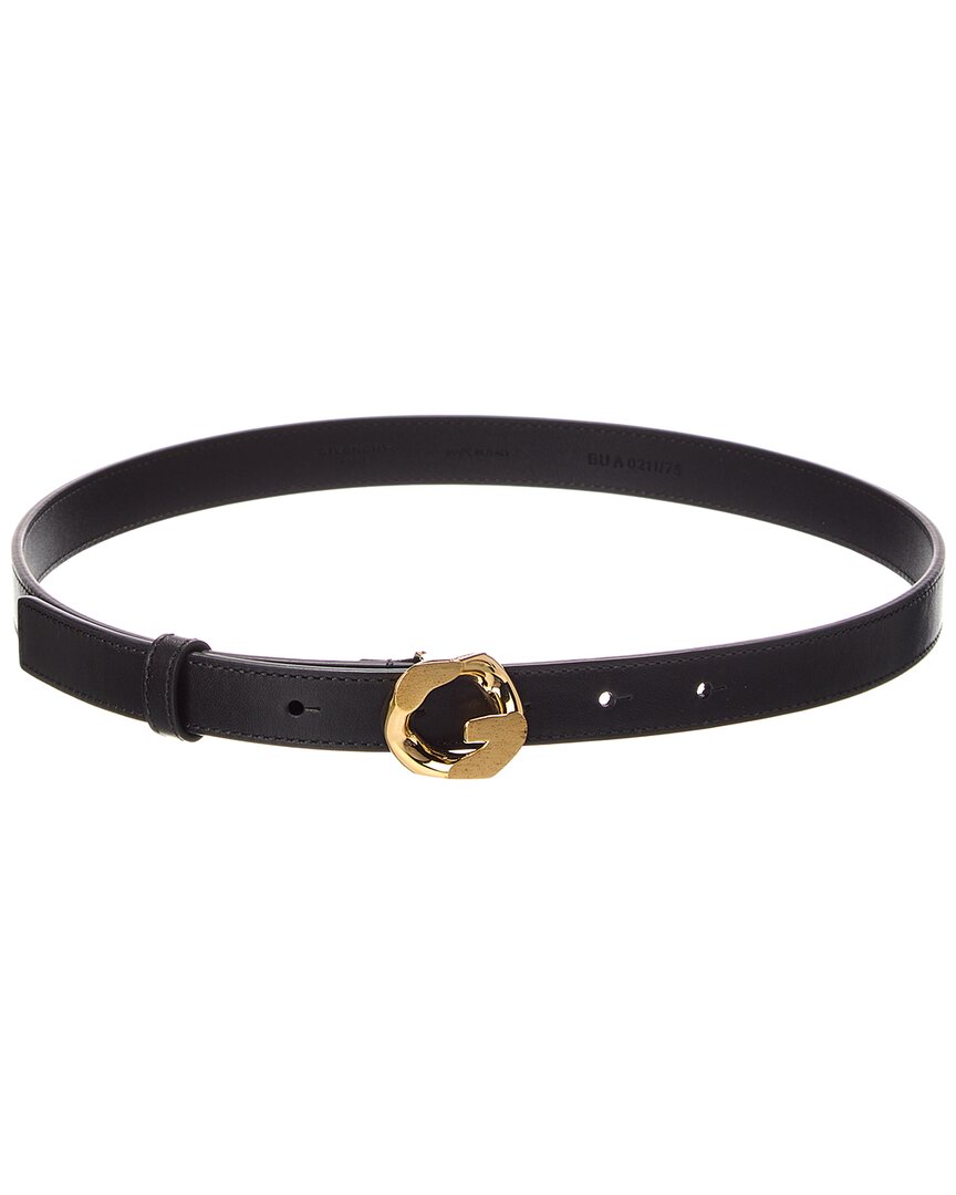 Givenchy G Buckle Leather Belt In Black