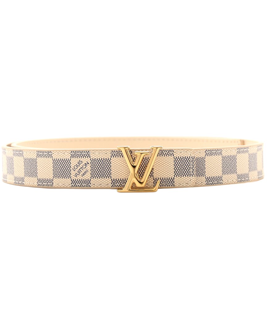 Pre-owned Louis Vuitton Mini Damier Azur 25mm Lv Initiales Belt 65 26 (authentic Pre- Loved)