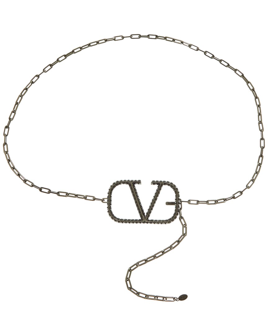 Valentino Garavani Valentino Vlogo Chain Belt In Silver