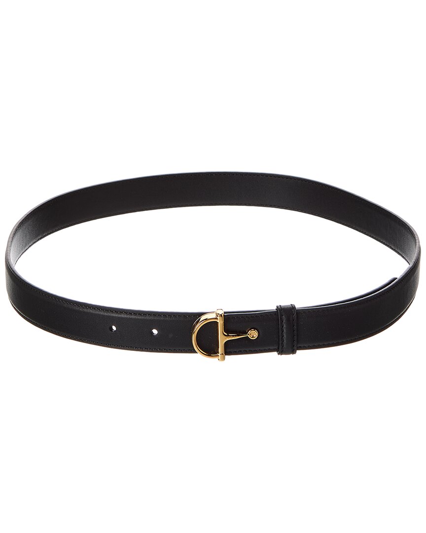 Gucci Horsebit Leather Belt In Black