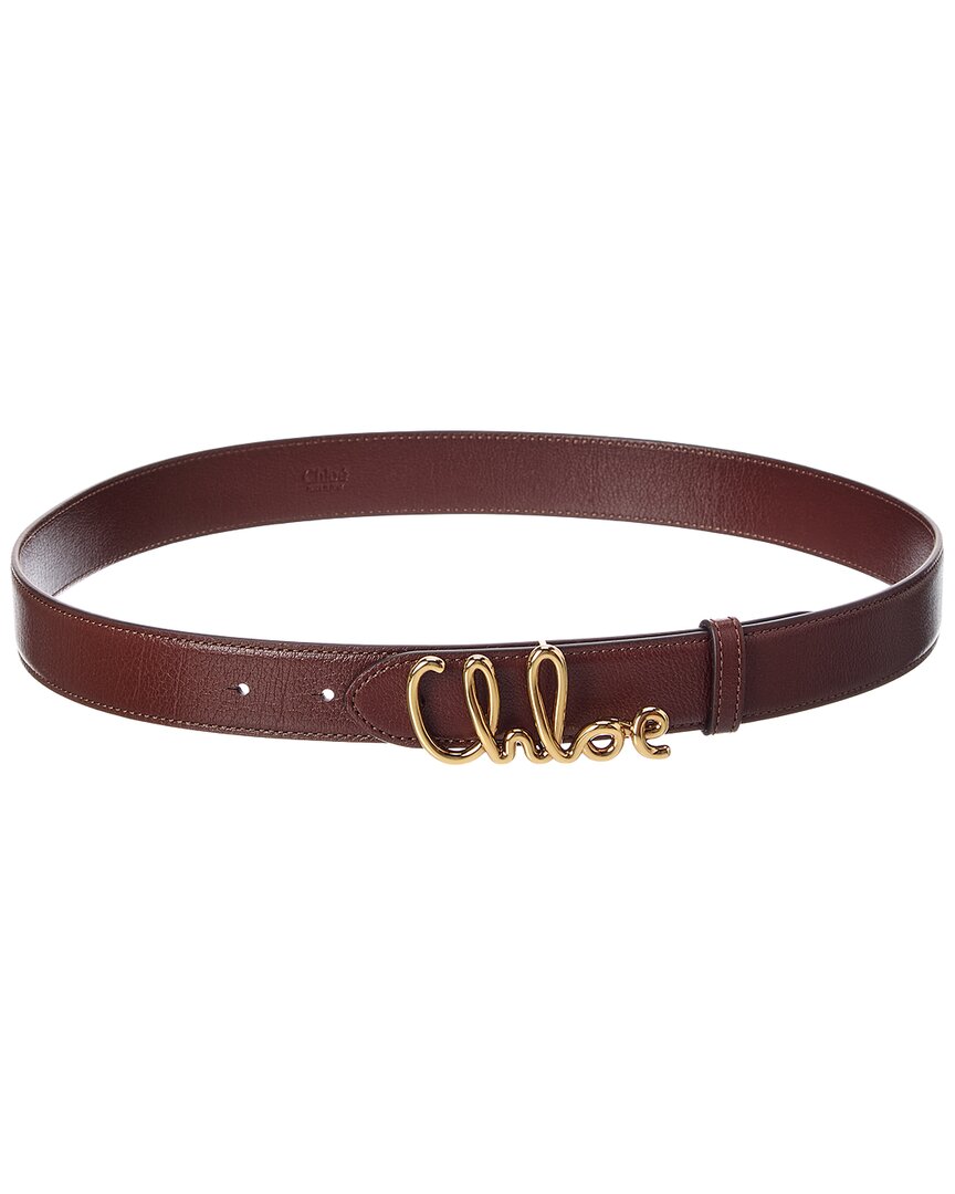 Chloé The Iconic Leather Belt In Brown